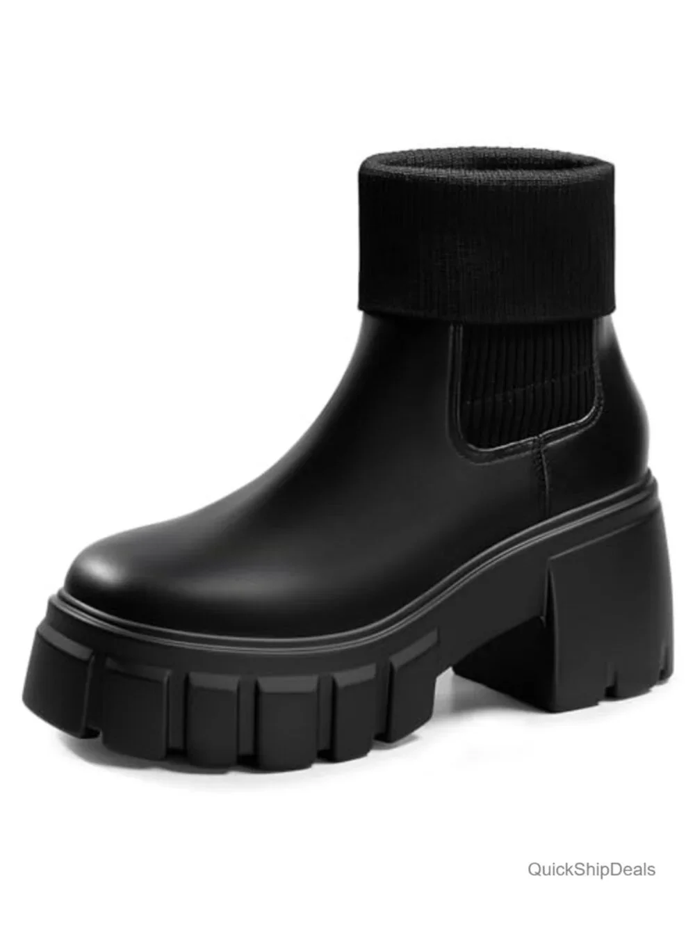 FITORY Women's Chelsea Boots Ankle Booties Chunky Heel Slip On Fall Winter